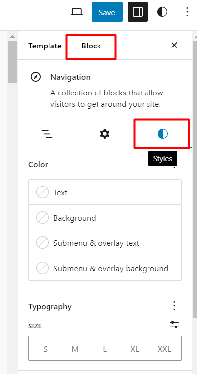 Go to the “Block” ➡ “Styles” tab