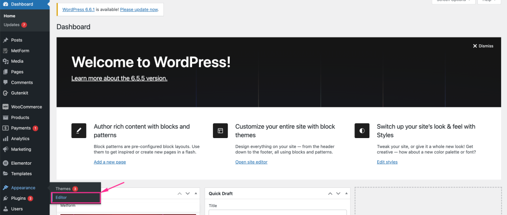 Open menu link in a new tab in WordPress block editor