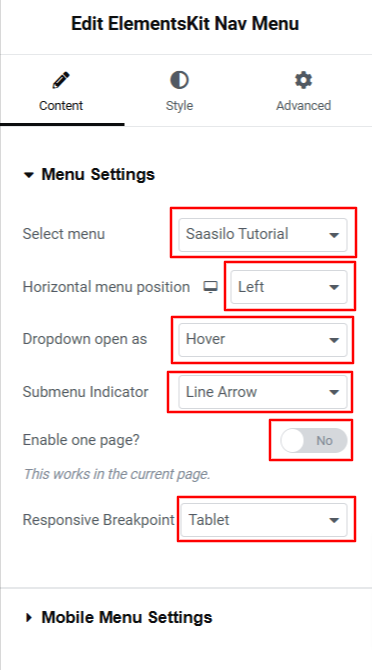 How to add menu to Elementor Websites