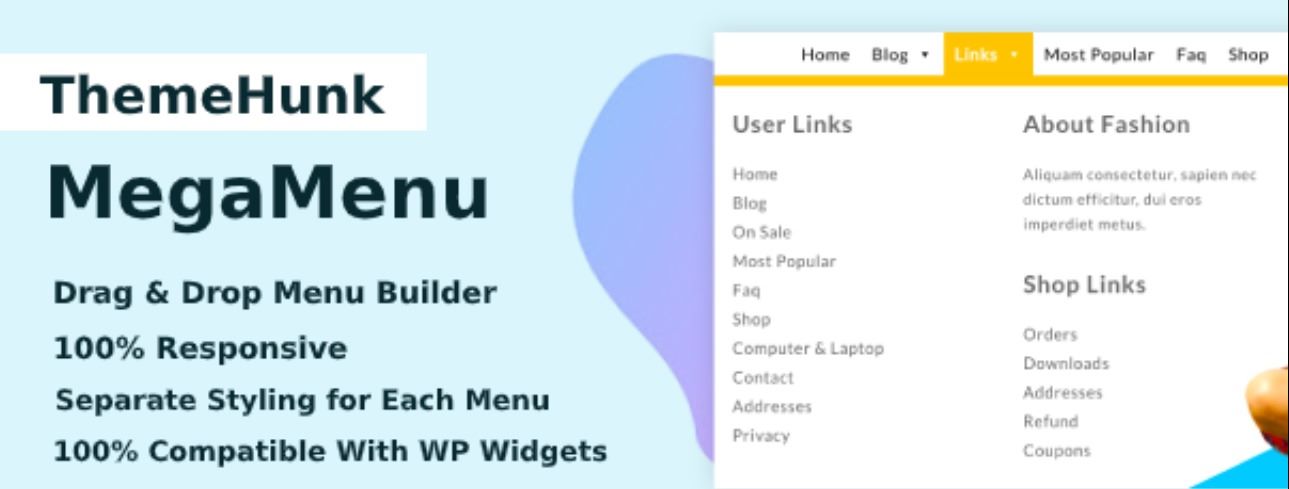 Gutenberg Mega Menu Plugins: ThemeHunk Mega Menu