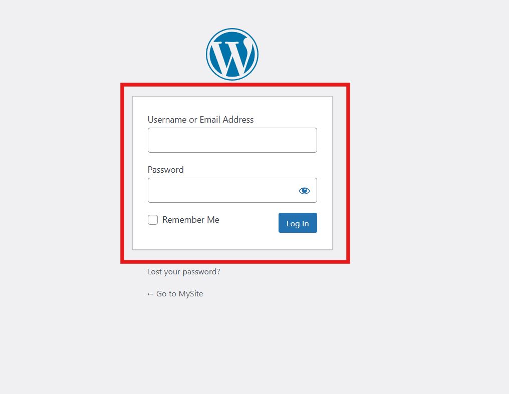 Signing in to WordPress portal